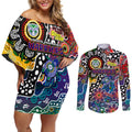 Personalised New Zealand Warriors NRL Celebrating 50 Years of Naidoc Couples Matching Off Shoulder Short Dress and Long Sleeve Button Shirt NAIDOC Week 2025 Aboriginal