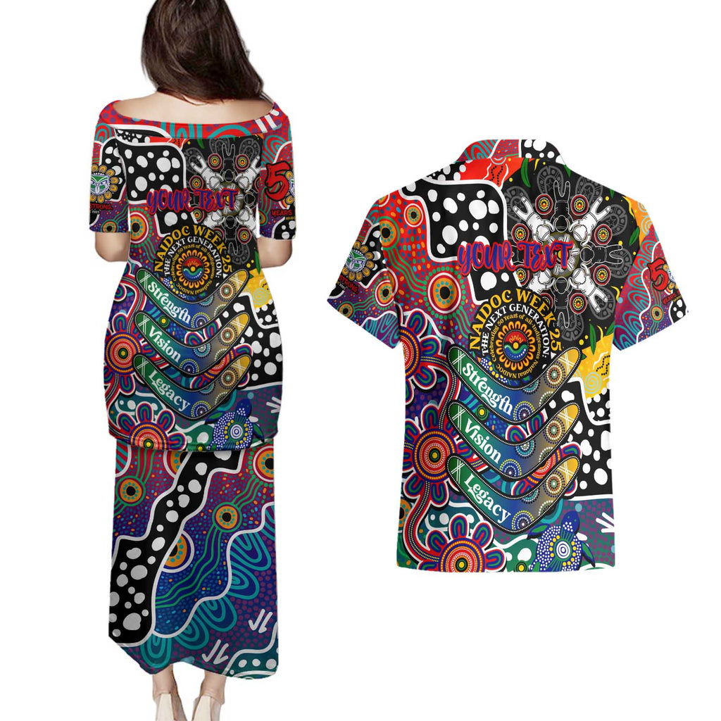 Personalised New Zealand Warriors NRL Celebrating 50 Years of Naidoc Couples Matching Puletasi and Hawaiian Shirt NAIDOC Week 2025 Aboriginal