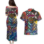 Personalised New Zealand Warriors NRL Celebrating 50 Years of Naidoc Couples Matching Puletasi and Hawaiian Shirt NAIDOC Week 2025 Aboriginal
