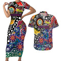 Personalised New Zealand Warriors NRL Celebrating 50 Years of Naidoc Couples Matching Short Sleeve Bodycon Dress and Hawaiian Shirt NAIDOC Week 2025 Aboriginal