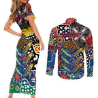 Personalised New Zealand Warriors NRL Celebrating 50 Years of Naidoc Couples Matching Short Sleeve Bodycon Dress and Long Sleeve Button Shirt NAIDOC Week 2025 Aboriginal