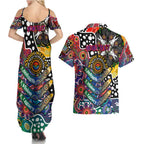 Personalised New Zealand Warriors NRL Celebrating 50 Years of Naidoc Couples Matching Summer Maxi Dress and Hawaiian Shirt NAIDOC Week 2025 Aboriginal