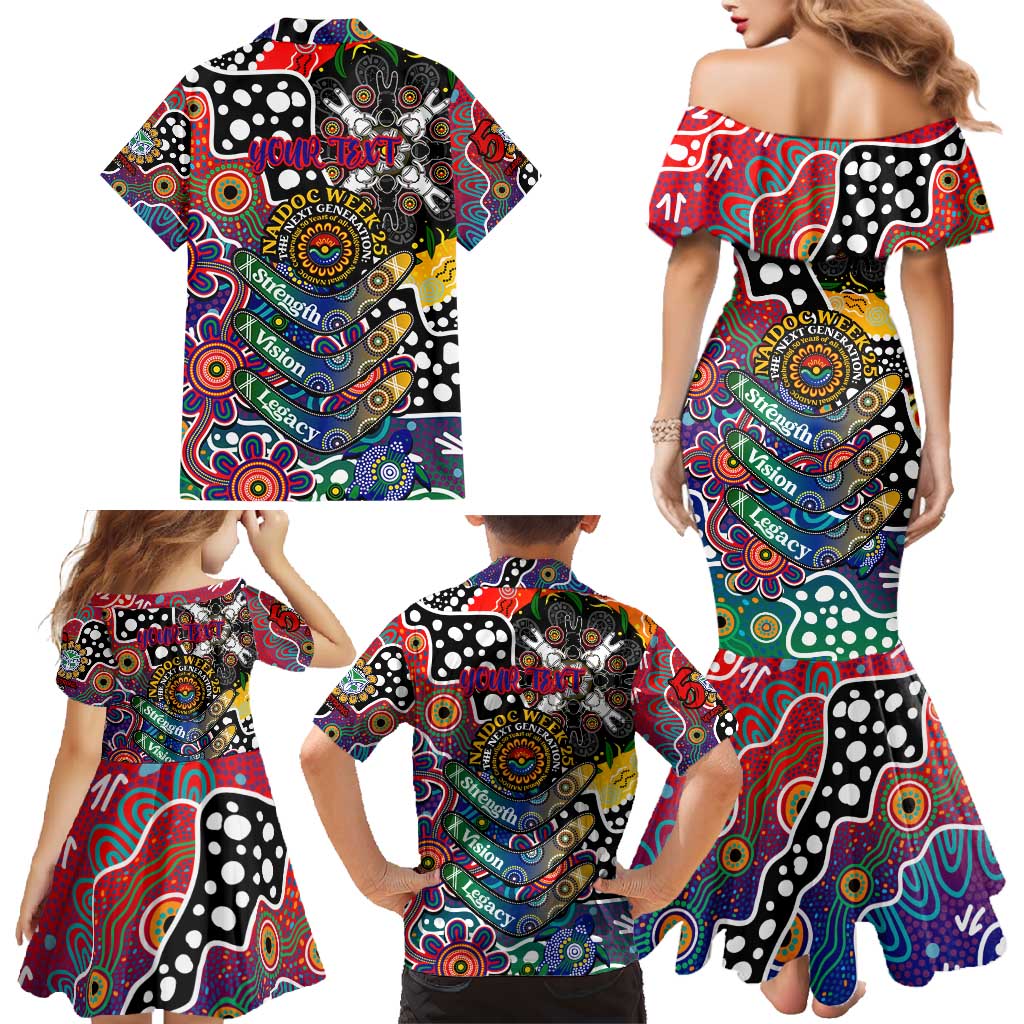 Personalised New Zealand Warriors NRL Celebrating 50 Years of Naidoc Family Matching Mermaid Dress and Hawaiian Shirt NAIDOC Week 2025 Aboriginal