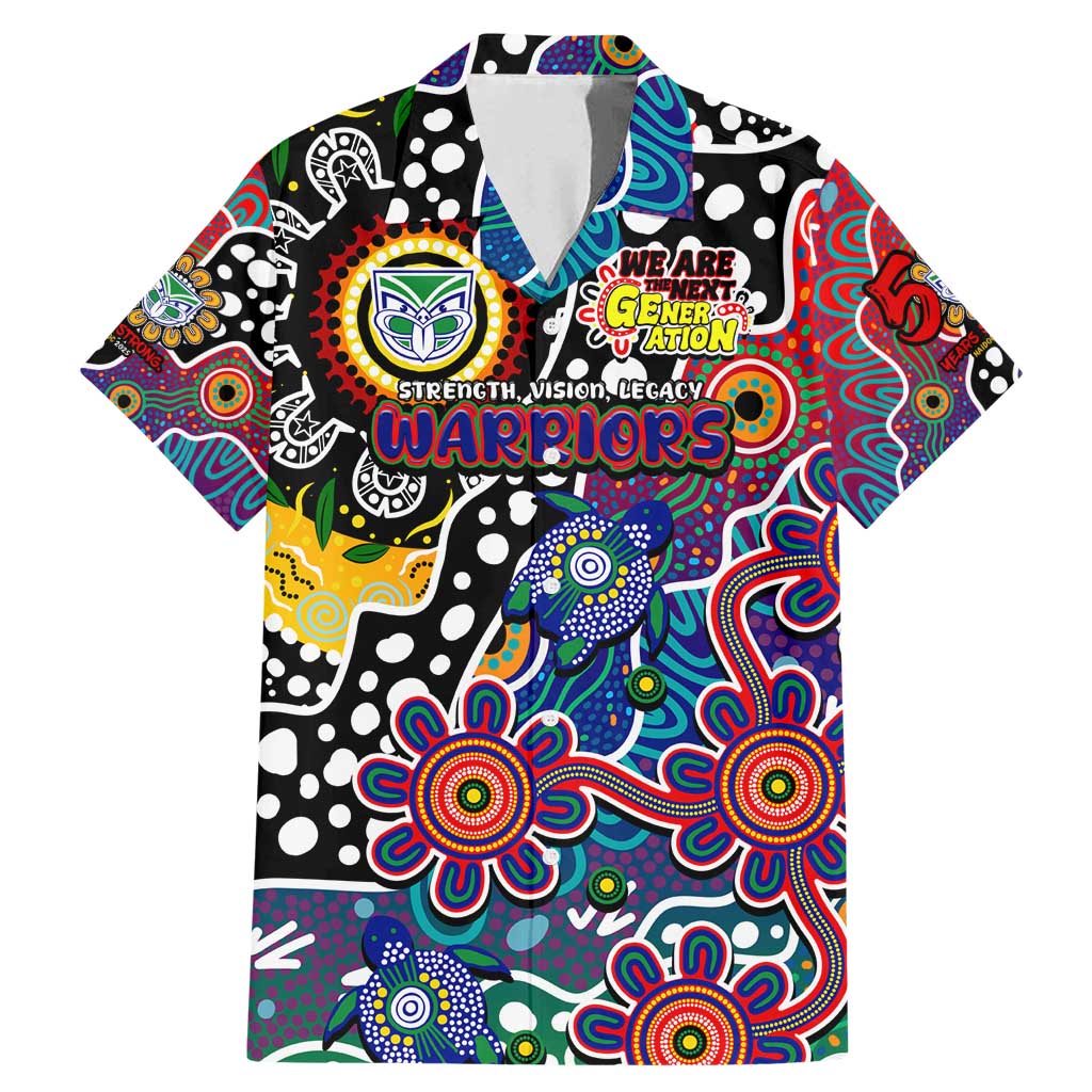Personalised New Zealand Warriors NRL Celebrating 50 Years of Naidoc Family Matching Mermaid Dress and Hawaiian Shirt NAIDOC Week 2025 Aboriginal