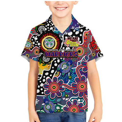 Personalised New Zealand Warriors NRL Celebrating 50 Years of Naidoc Family Matching Mermaid Dress and Hawaiian Shirt NAIDOC Week 2025 Aboriginal