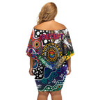 Personalised New Zealand Warriors NRL Celebrating 50 Years of Naidoc Family Matching Off Shoulder Short Dress and Hawaiian Shirt NAIDOC Week 2025 Aboriginal