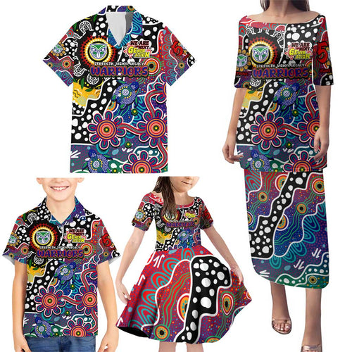 Personalised New Zealand Warriors NRL Celebrating 50 Years of Naidoc Family Matching Puletasi and Hawaiian Shirt NAIDOC Week 2025 Aboriginal