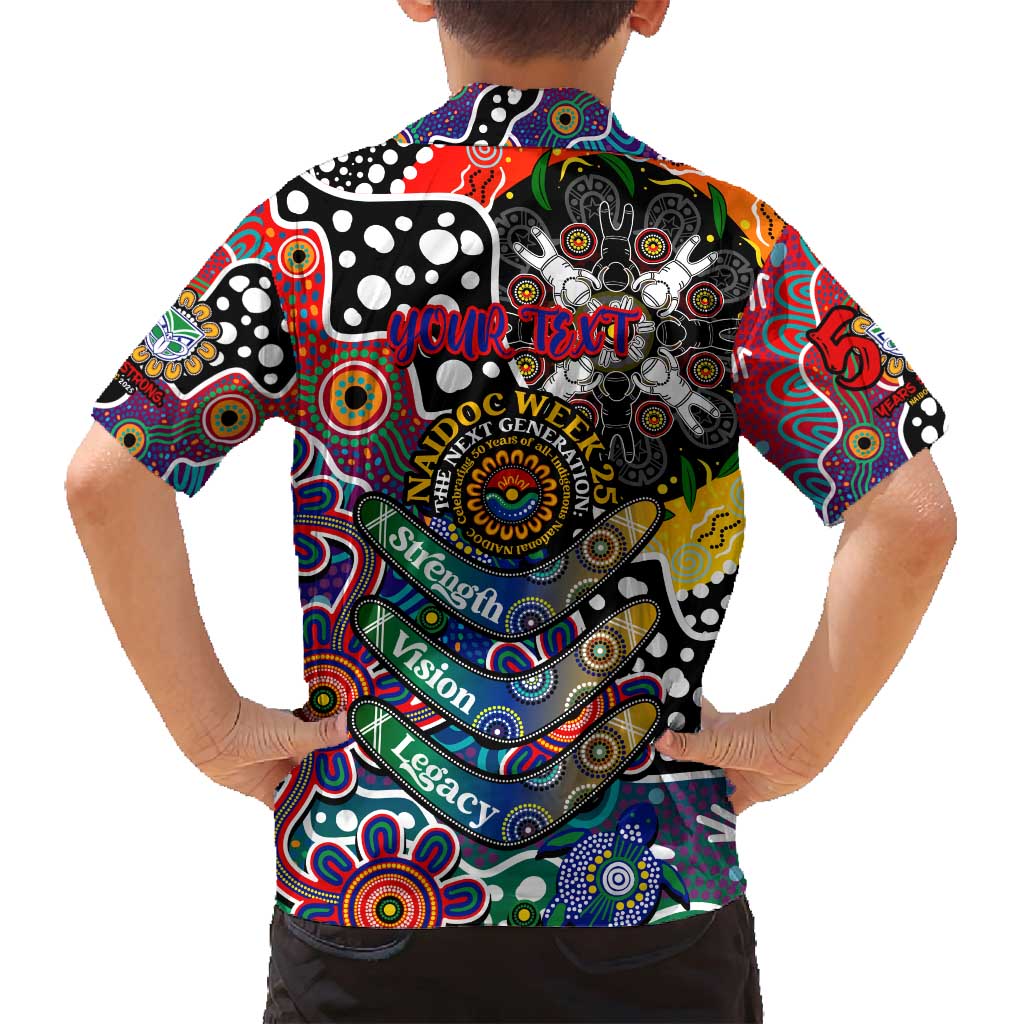 Personalised New Zealand Warriors NRL Celebrating 50 Years of Naidoc Family Matching Puletasi and Hawaiian Shirt NAIDOC Week 2025 Aboriginal