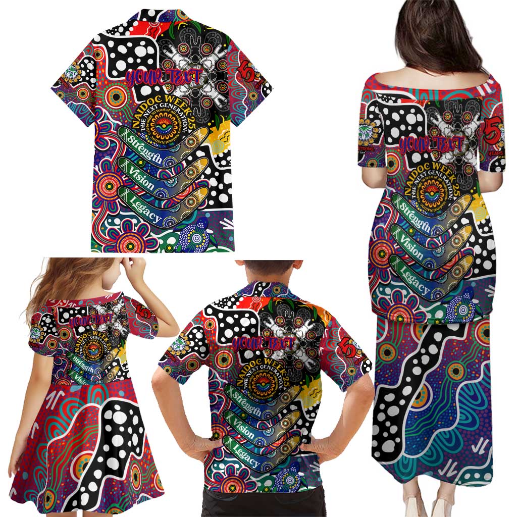 Personalised New Zealand Warriors NRL Celebrating 50 Years of Naidoc Family Matching Puletasi and Hawaiian Shirt NAIDOC Week 2025 Aboriginal