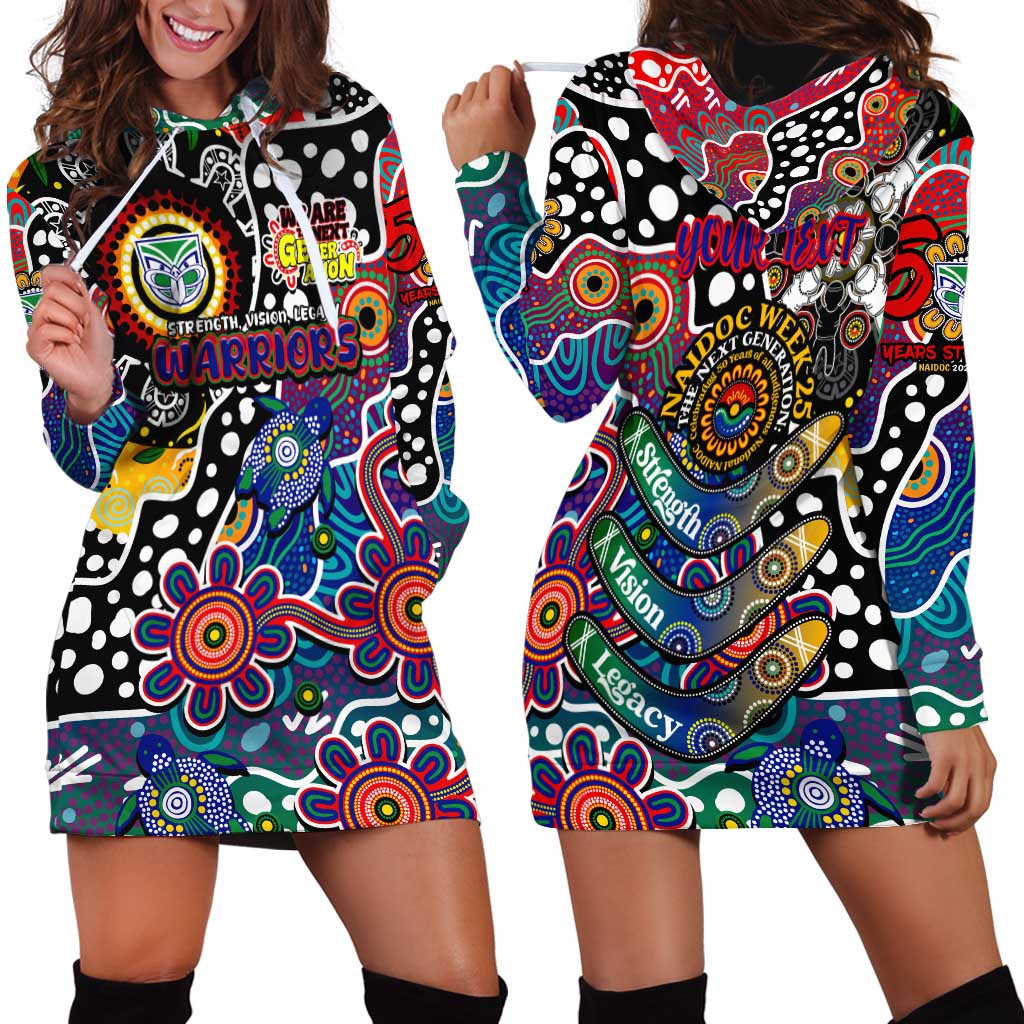Personalised New Zealand Warriors NRL Celebrating 50 Years of Naidoc Hoodie Dress NAIDOC Week 2025 Aboriginal
