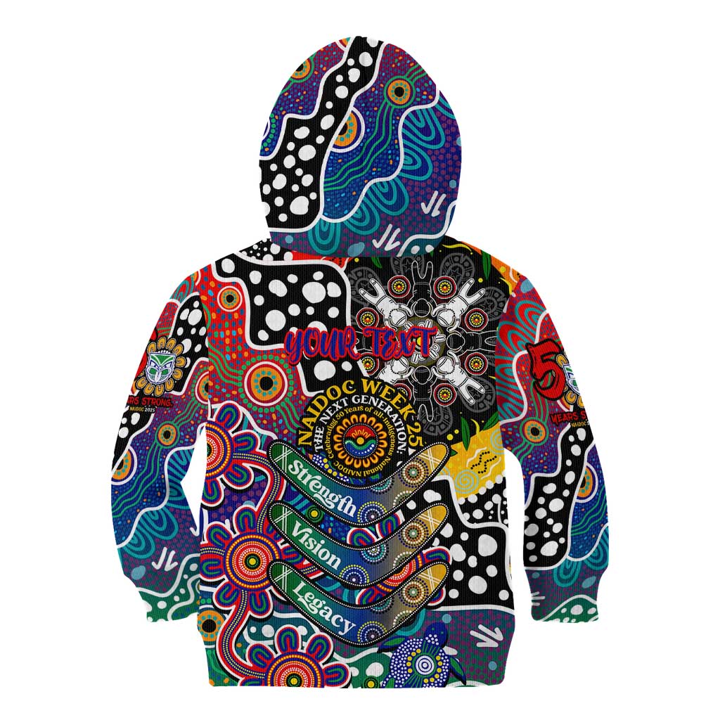 Personalised New Zealand Warriors NRL Celebrating 50 Years of Naidoc Kid Hoodie NAIDOC Week 2025 Aboriginal