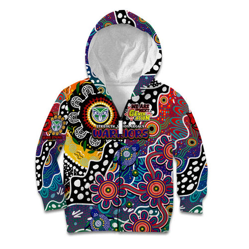 Personalised New Zealand Warriors NRL Celebrating 50 Years of Naidoc Kid Hoodie NAIDOC Week 2025 Aboriginal