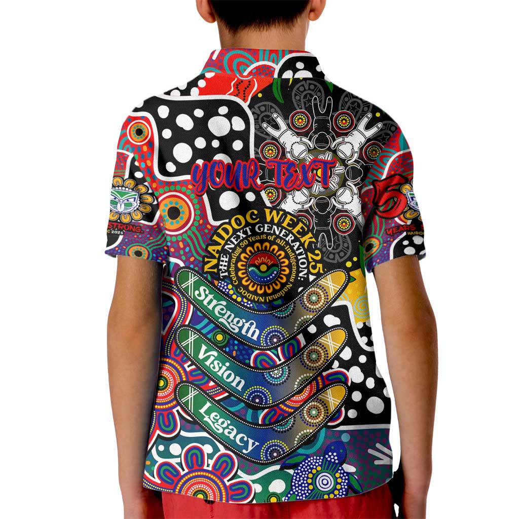 Personalised New Zealand Warriors NRL Celebrating 50 Years of Naidoc Kid Polo Shirt NAIDOC Week 2025 Aboriginal