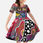 Personalised New Zealand Warriors NRL Celebrating 50 Years of Naidoc Kid Short Sleeve Dress NAIDOC Week 2025 Aboriginal