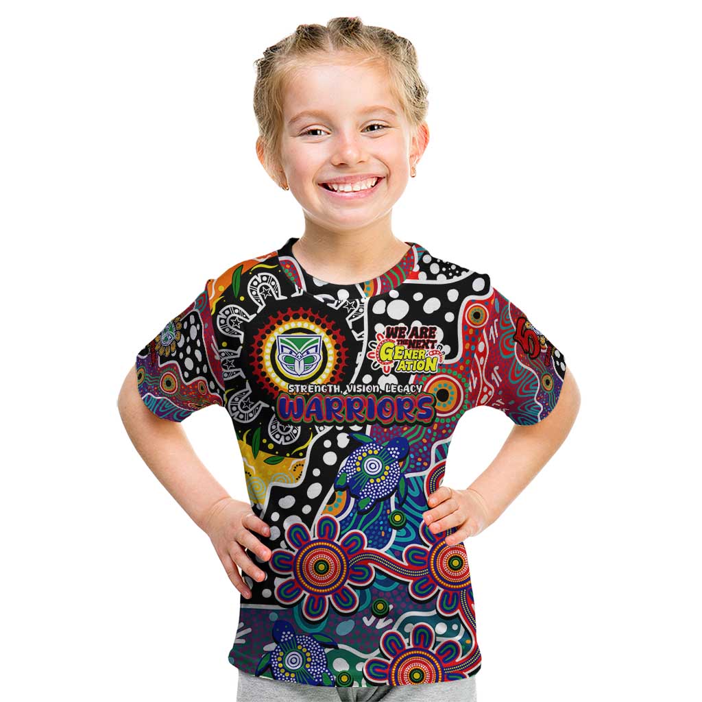 Personalised New Zealand Warriors NRL Celebrating 50 Years of Naidoc Kid T Shirt NAIDOC Week 2025 Aboriginal