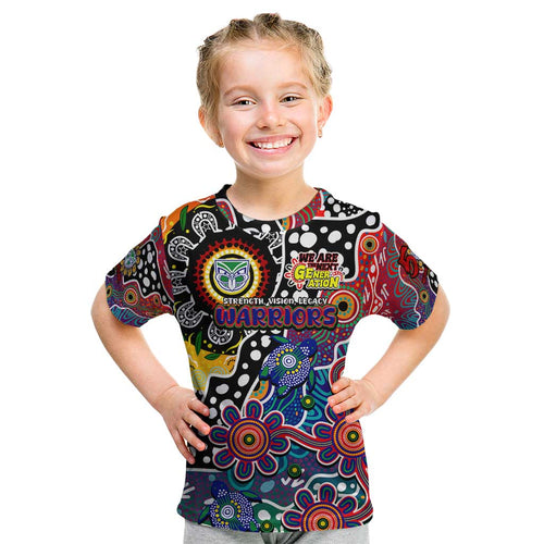 Personalised New Zealand Warriors NRL Celebrating 50 Years of Naidoc Kid T Shirt NAIDOC Week 2025 Aboriginal