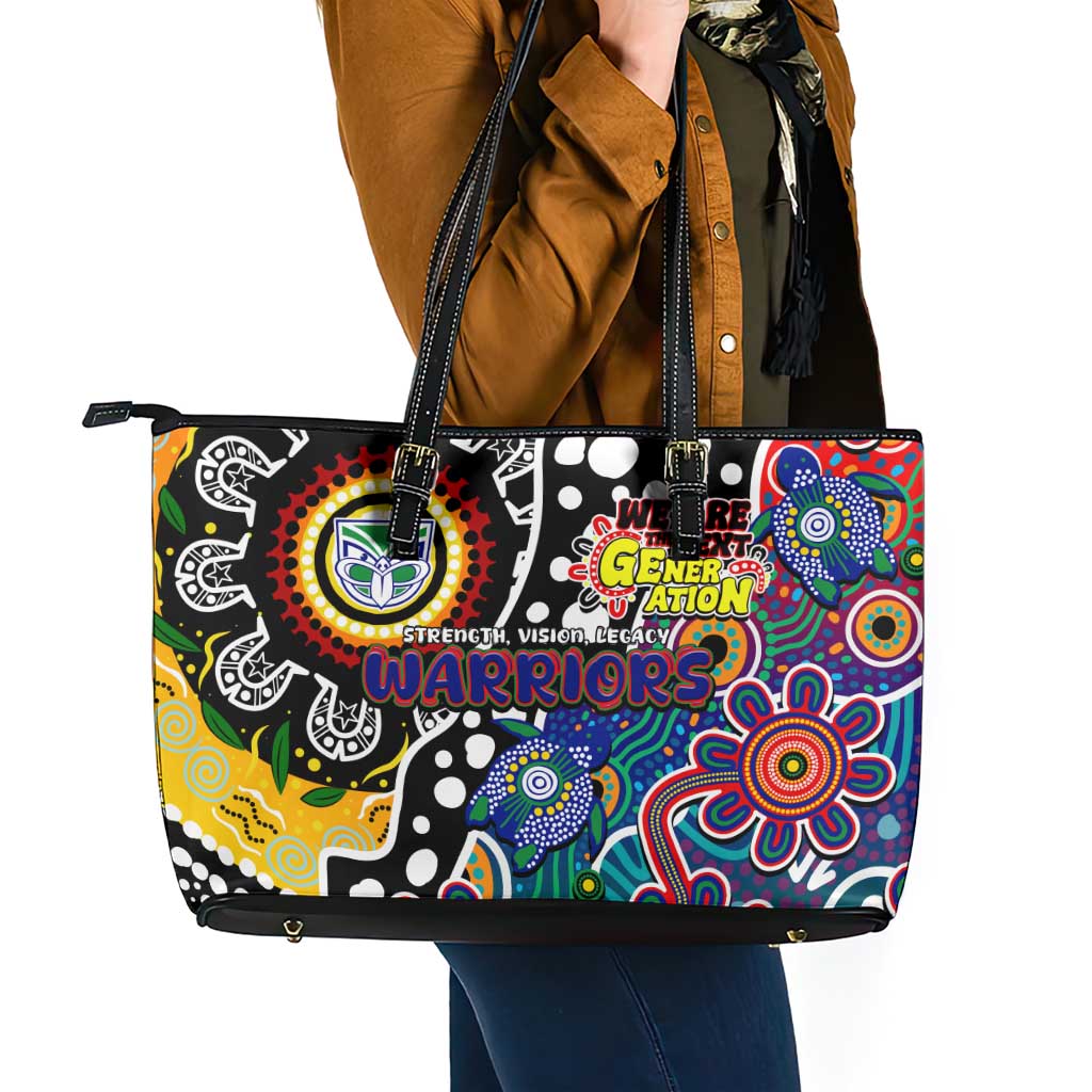 New Zealand Warriors NRL Celebrating 50 Years of Naidoc Leather Tote Bag NAIDOC Week 2025 Aboriginal