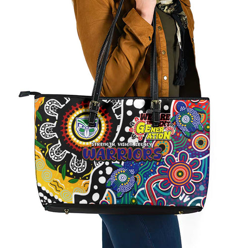 New Zealand Warriors NRL Celebrating 50 Years of Naidoc Leather Tote Bag NAIDOC Week 2025 Aboriginal