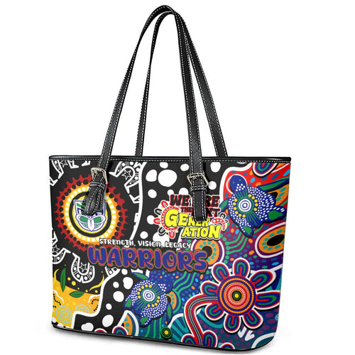 New Zealand Warriors NRL Celebrating 50 Years of Naidoc Leather Tote Bag NAIDOC Week 2025 Aboriginal