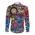 Personalised New Zealand Warriors NRL Celebrating 50 Years of Naidoc Long Sleeve Button Shirt NAIDOC Week 2025 Aboriginal