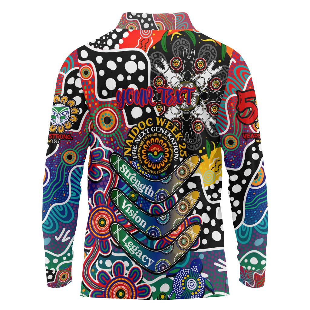 Personalised New Zealand Warriors NRL Celebrating 50 Years of Naidoc Long Sleeve Polo Shirt NAIDOC Week 2025 Aboriginal