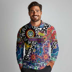 Personalised New Zealand Warriors NRL Celebrating 50 Years of Naidoc Long Sleeve Polo Shirt NAIDOC Week 2025 Aboriginal