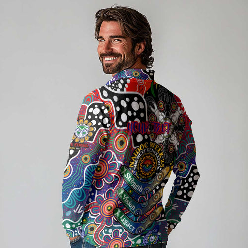 Personalised New Zealand Warriors NRL Celebrating 50 Years of Naidoc Long Sleeve Polo Shirt NAIDOC Week 2025 Aboriginal