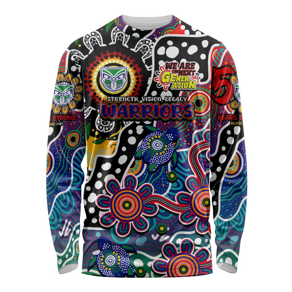 Personalised New Zealand Warriors NRL Celebrating 50 Years of Naidoc Long Sleeve Shirt NAIDOC Week 2025 Aboriginal