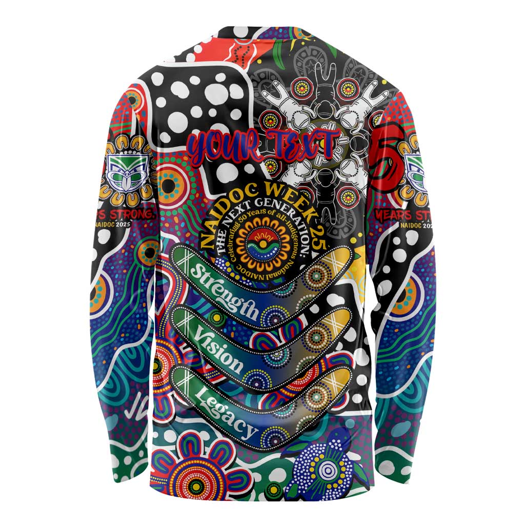 Personalised New Zealand Warriors NRL Celebrating 50 Years of Naidoc Long Sleeve Shirt NAIDOC Week 2025 Aboriginal