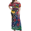 Personalised New Zealand Warriors NRL Celebrating 50 Years of Naidoc Off Shoulder Maxi Dress NAIDOC Week 2025 Aboriginal
