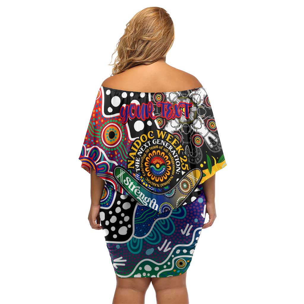 Personalised New Zealand Warriors NRL Celebrating 50 Years of Naidoc Off Shoulder Short Dress NAIDOC Week 2025 Aboriginal
