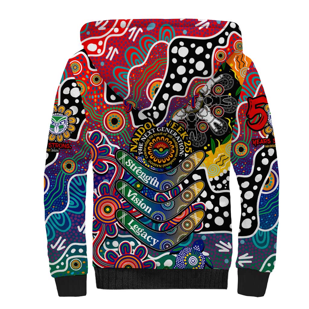Personalised New Zealand Warriors NRL Celebrating 50 Years of Naidoc Sherpa Hoodie NAIDOC Week 2025 Aboriginal