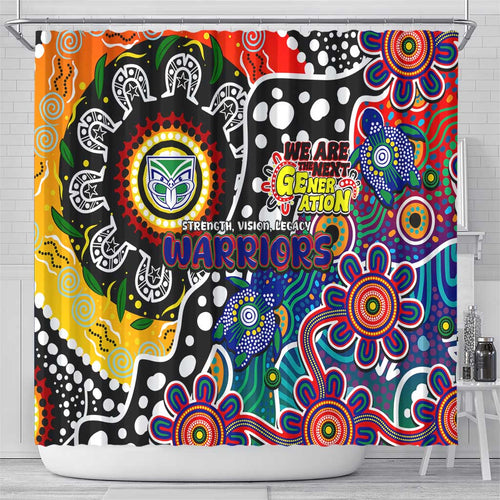 New Zealand Warriors NRL Celebrating 50 Years of Naidoc Shower Curtain NAIDOC Week 2025 Aboriginal