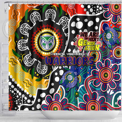 New Zealand Warriors NRL Celebrating 50 Years of Naidoc Shower Curtain NAIDOC Week 2025 Aboriginal