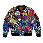 Personalised New Zealand Warriors NRL Celebrating 50 Years of Naidoc Sleeve Zip Bomber Jacket NAIDOC Week 2025 Aboriginal