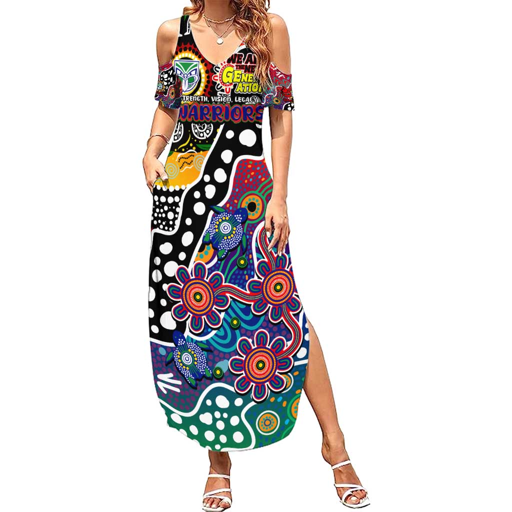 Personalised New Zealand Warriors NRL Celebrating 50 Years of Naidoc Summer Maxi Dress NAIDOC Week 2025 Aboriginal