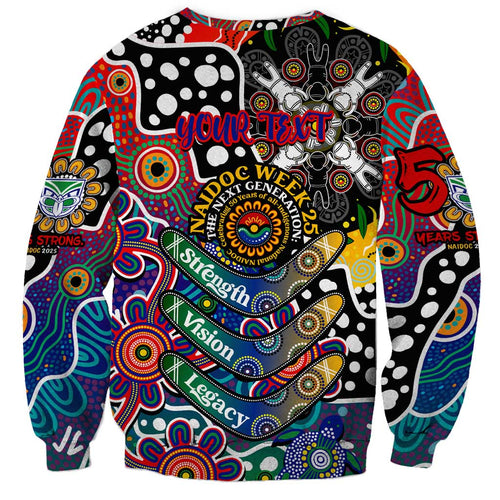 Personalised New Zealand Warriors NRL Celebrating 50 Years of Naidoc Sweatshirt NAIDOC Week 2025 Aboriginal