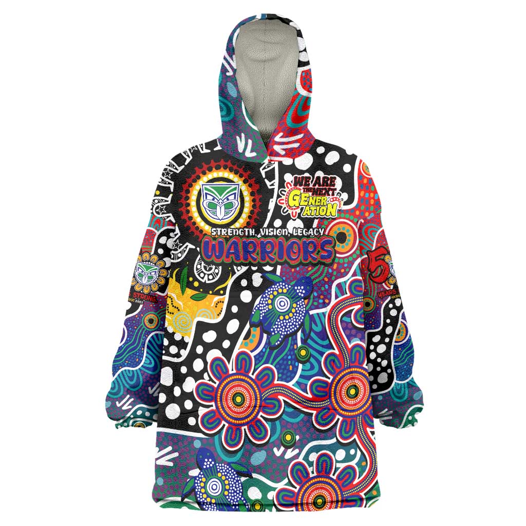 Personalised New Zealand Warriors NRL Celebrating 50 Years of Naidoc Wearable Blanket Hoodie NAIDOC Week 2025 Aboriginal