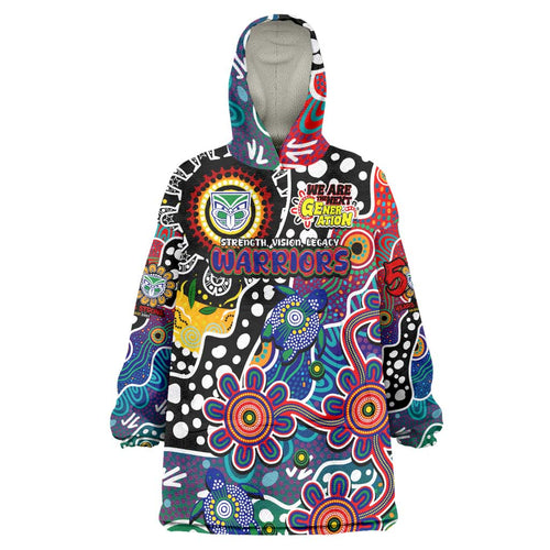 Personalised New Zealand Warriors NRL Celebrating 50 Years of Naidoc Wearable Blanket Hoodie NAIDOC Week 2025 Aboriginal
