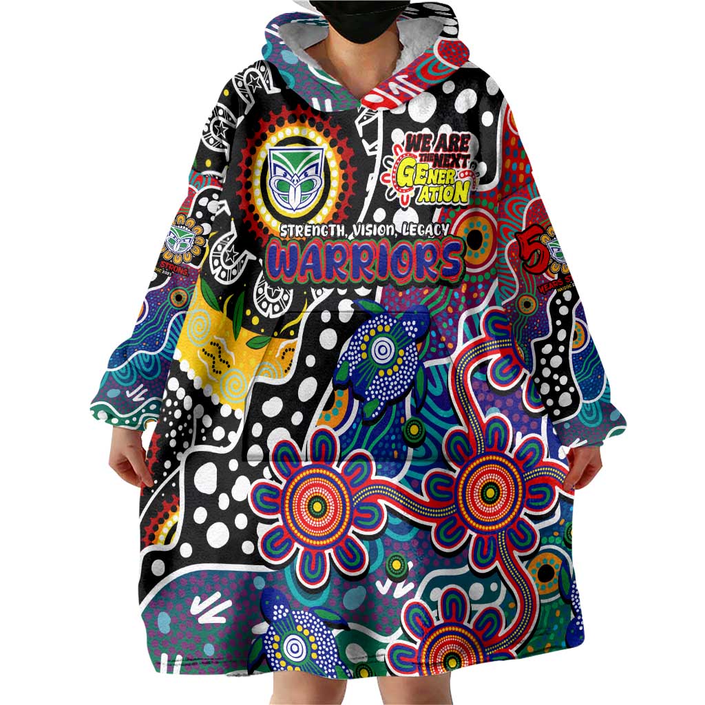 Personalised New Zealand Warriors NRL Celebrating 50 Years of Naidoc Wearable Blanket Hoodie NAIDOC Week 2025 Aboriginal