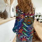 Personalised New Zealand Warriors NRL Celebrating 50 Years of Naidoc Women Casual Shirt NAIDOC Week 2025 Aboriginal
