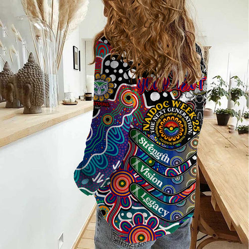 Personalised New Zealand Warriors NRL Celebrating 50 Years of Naidoc Women Casual Shirt NAIDOC Week 2025 Aboriginal