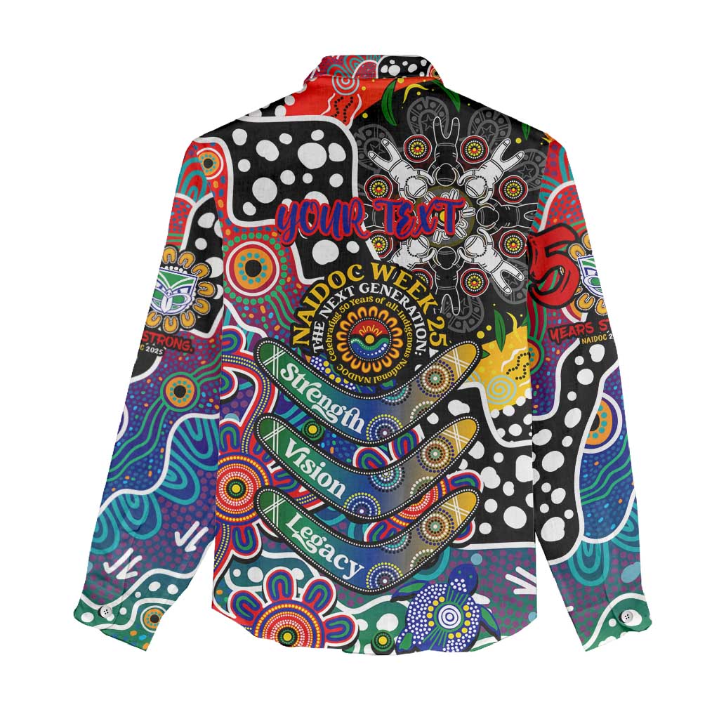Personalised New Zealand Warriors NRL Celebrating 50 Years of Naidoc Women Casual Shirt NAIDOC Week 2025 Aboriginal