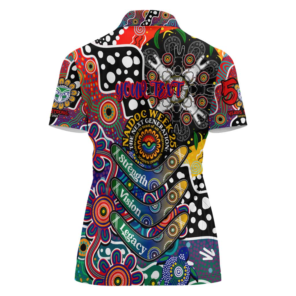 Personalised New Zealand Warriors NRL Celebrating 50 Years of Naidoc Women Polo Shirt NAIDOC Week 2025 Aboriginal