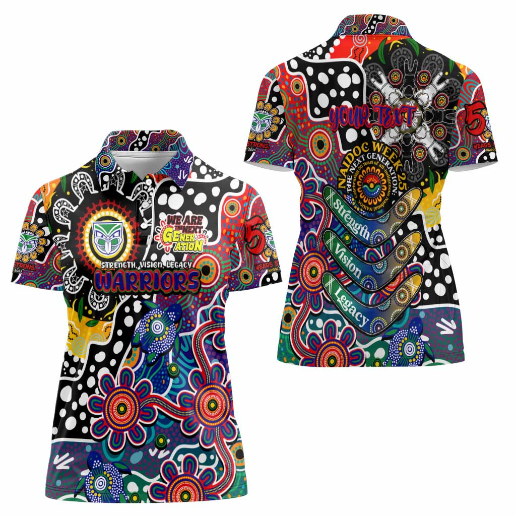 Personalised New Zealand Warriors NRL Celebrating 50 Years of Naidoc Women Polo Shirt NAIDOC Week 2025 Aboriginal