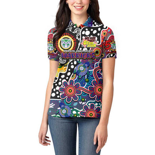 Personalised New Zealand Warriors NRL Celebrating 50 Years of Naidoc Women Polo Shirt NAIDOC Week 2025 Aboriginal
