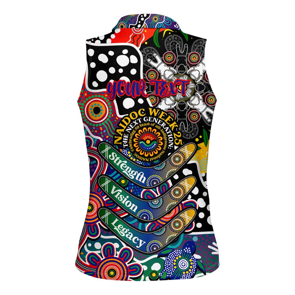 Personalised New Zealand Warriors NRL Celebrating 50 Years of Naidoc Women Sleeveless Polo Shirt NAIDOC Week 2025 Aboriginal