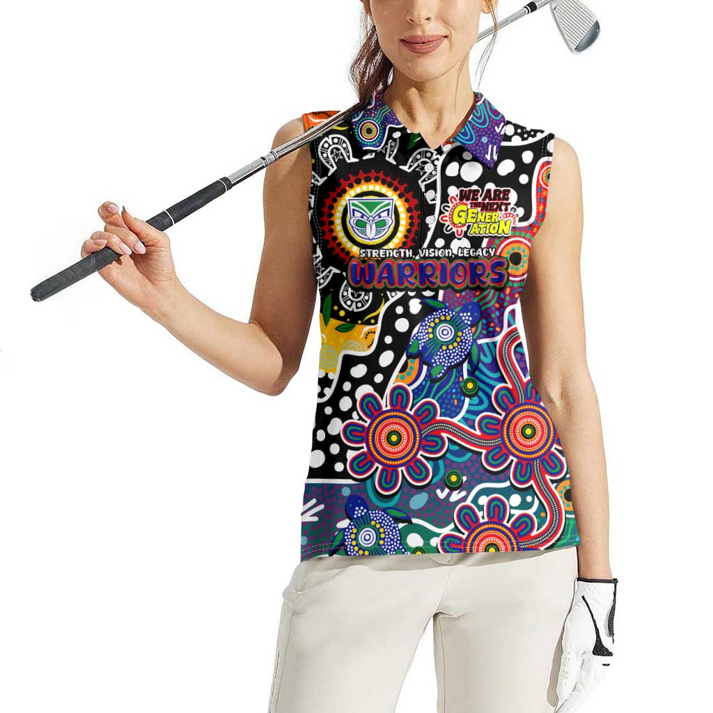 Personalised New Zealand Warriors NRL Celebrating 50 Years of Naidoc Women Sleeveless Polo Shirt NAIDOC Week 2025 Aboriginal