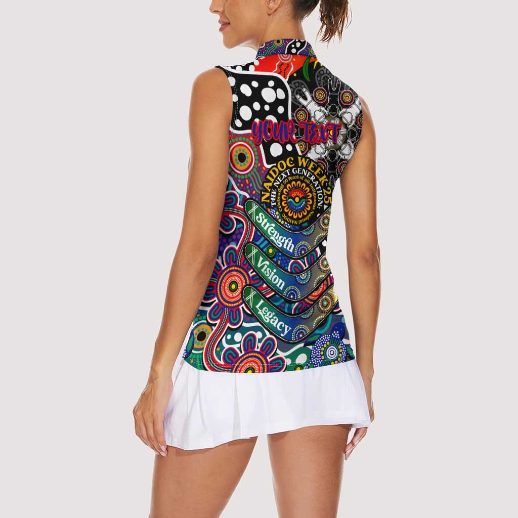 Personalised New Zealand Warriors NRL Celebrating 50 Years of Naidoc Women Sleeveless Polo Shirt NAIDOC Week 2025 Aboriginal