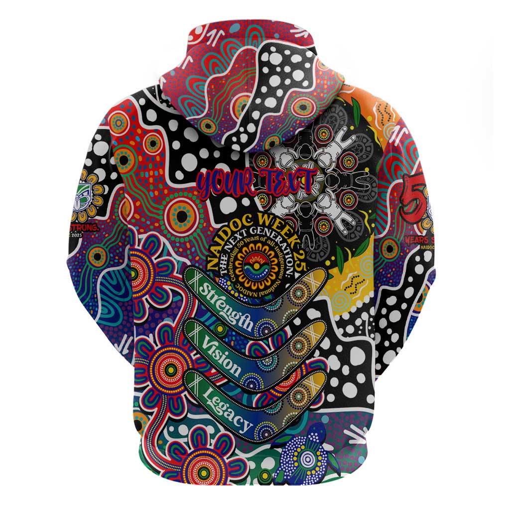 Personalised New Zealand Warriors NRL Celebrating 50 Years of Naidoc Zip Hoodie NAIDOC Week 2025 Aboriginal